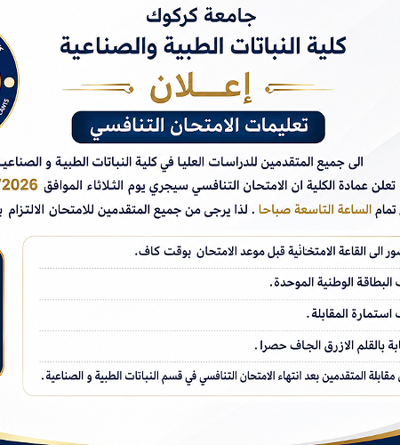 تعليمات الامتحان التنافسي ٢٠٢٥ ـ ٢٠٢٦