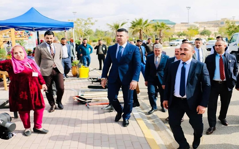In conjunction with the initiative of the Iraqi Prime Minister, the President of Kirkuk University opens an agricultural festival on the occasion of National Afforestation Day.