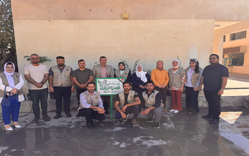 كلية النباتات الطبية والصناعية تواصل حملتها الكبرى للتشجير في مدارس محافظة كركوك