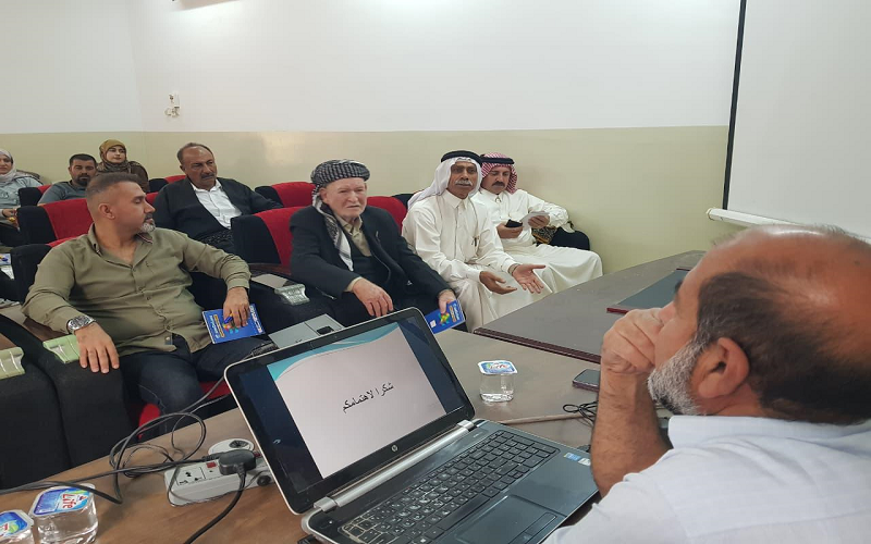 إلقاء محاضرة تدريبية حول الإدارة الحقلية للذرة الصفراء في ظل ظروف الجفاف والملوحة بمزرعة قمر الإرشادية