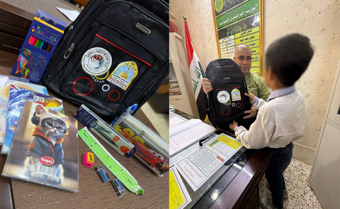 كلية الإدارة والاقتصاد تواصل دعم مبادرة (مدرستي) برعاية التلاميذ الأيتام”