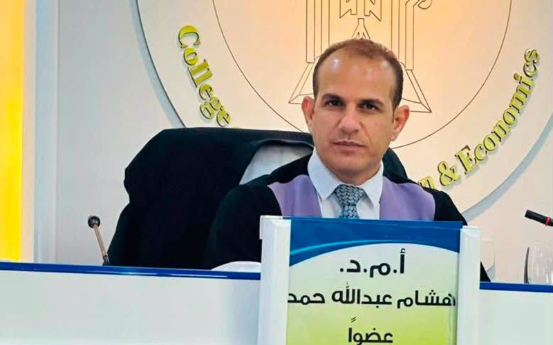 تدريسي من جامعة كركوك يشارك في لجنة مناقشة أطروحة دكتوراه بجامعة تكريت
