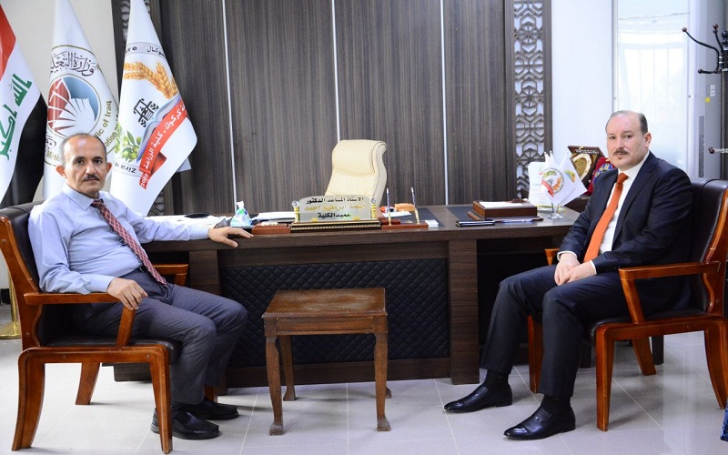 The Dean of the College of Agriculture receives a member of the Kirkuk Provincial Council 