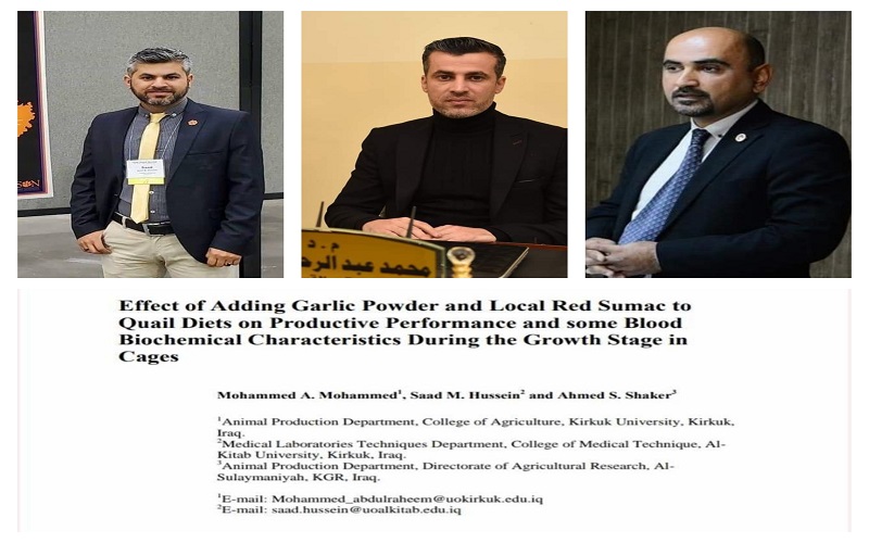 Joint scientific cooperation between the Universities of Kirkuk and Al-Kitab and the Directorate of Agricultural Research in publishing research in an international journal.