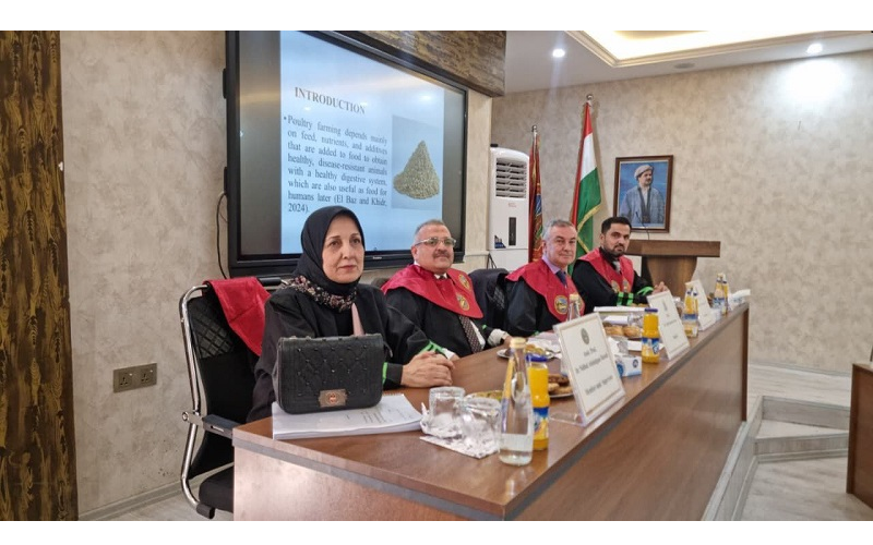 رئيس قسم الإنتاج الحيواني في كلية الزراعة عضوا في لجنة مناقشة رسالة ماجستير في جامعة صلاح الدين