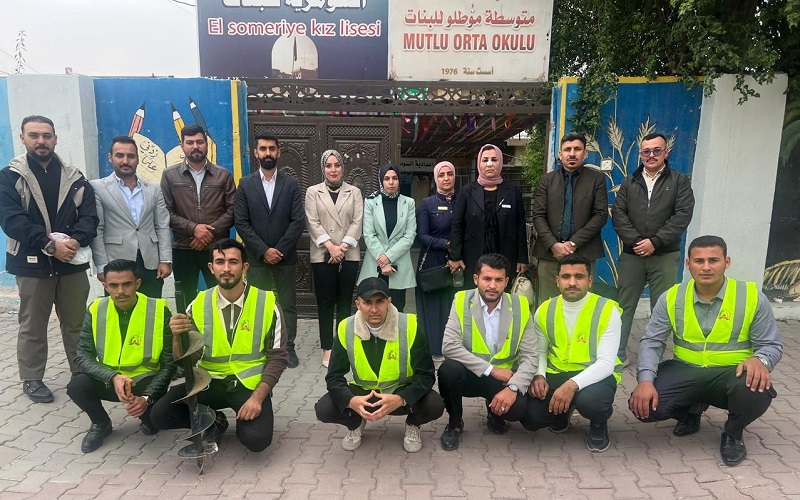 كلية الزراعة جامعة كركوك تنظم حملة تطوعية لتشجير إحدى مدارس محافظة كركوك