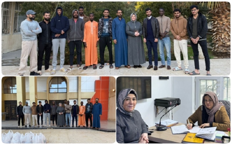شعبة العمل التطوعي توزّع وجبة عشاء وسلّة غذائية لطلبة الدراسات الأجانب في الأقسام الداخلية