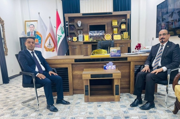 زيارة لرئيس نقابة المعلمين فرع كركوك إلى كلية التربية الأساسية لمتابعة الواقع التعليمي