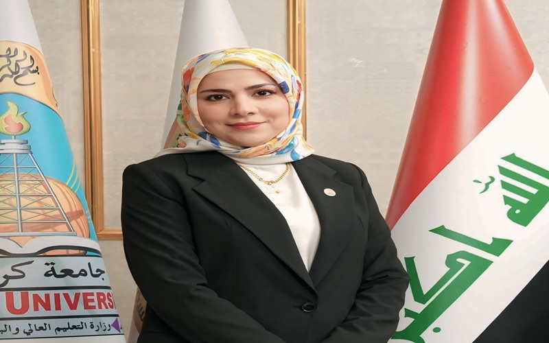 عمادة كلية التربية الأساسية تهنئ تدريسية لاختيارها في موسوعة بابا گرگر للمرأة الأكاديمية 