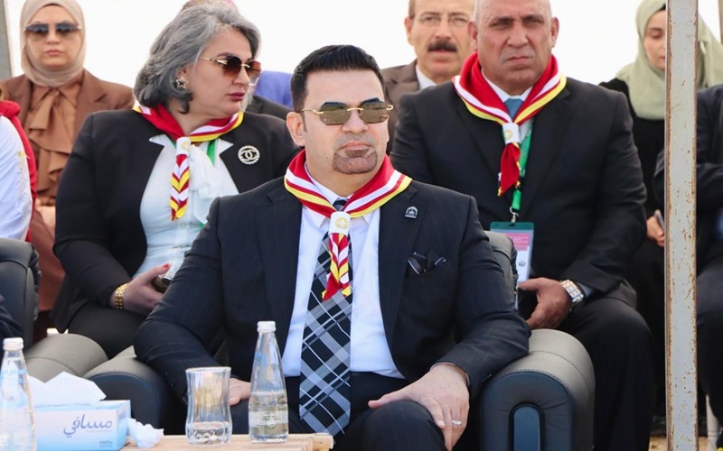 In a first-of-its-kind event... The President of Kirkuk University sponsors the scout camp and emphasizes developing leadership skills among students and promoting peaceful coexistence.