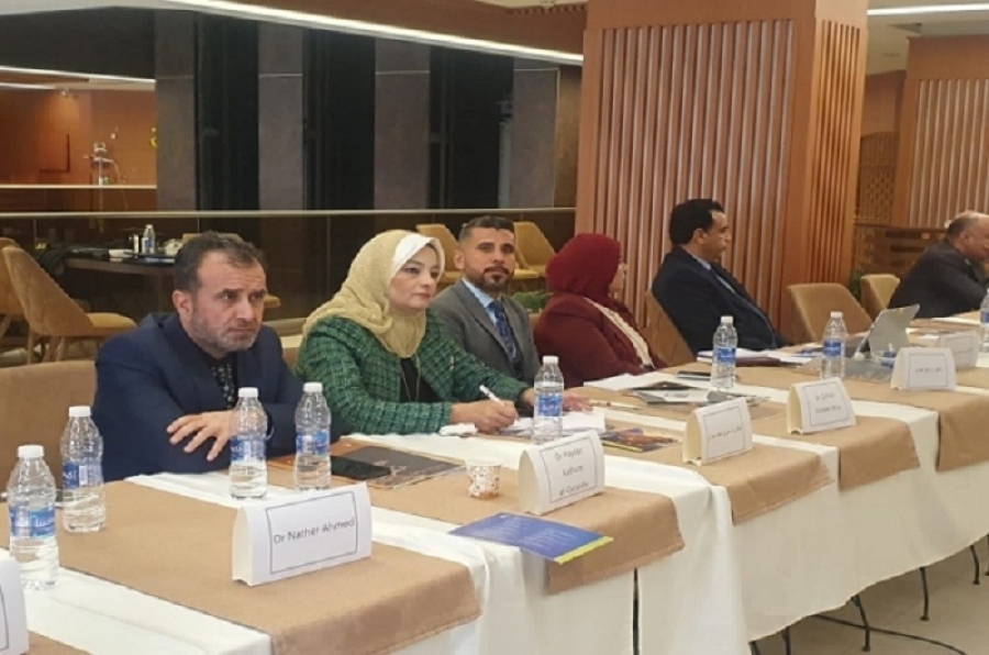 Two faculty members at the University of Kirkuk participate in the annual academic forum on international humanitarian law for university professors