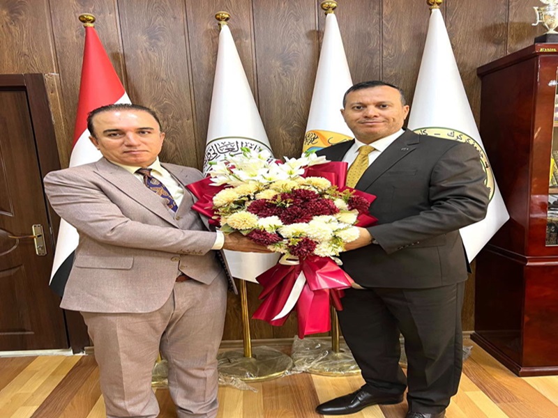عميد كلية القانون والعلوم السياسية يستقبل عميد كلية التربية للعلوم الإنسانية بجامعة كركوك