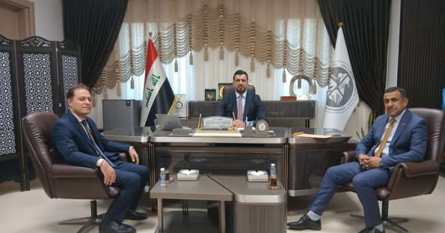 عميد كلية الصيدلة يزور معاون محافظ كركوك لشؤون التخطيط لبحث استكمال مشروع بناية كلية الصيدلة