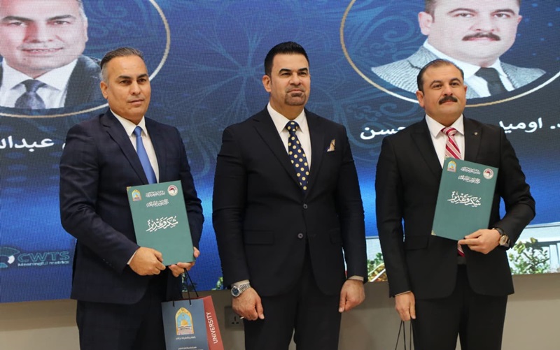 رئيس جامعة كركوك يكرم تدريسيين من كلية الصيدلة ضمن الباحثين والمبتكرين المتميزين
