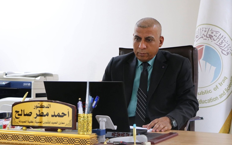المعاون العلمي لكلية الصيدلة يشارك عضواً مشرفاً أون لاين في رسالة طالب ماجستير في جامعة تبريز ايران