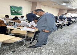 The Dean of the College of Education for Pure Sciences inspects the progress of exams