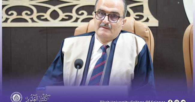 Dean of the College of Education for Pure Sciences participates in the discussion of his doctoral thesis at Tikrit University