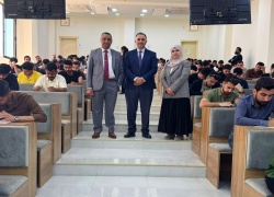 رئيس قسم الأدلة الجنائية يشارك في الإشراف على الامتحان المشترك بين جامعتي الكتاب والقلم لأقسام الأدلة الجنائي