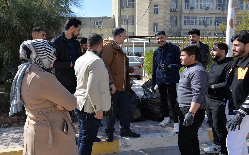 حملة تنظيف كلية العلوم قسم الادلة الجنائية جامعة كركوك