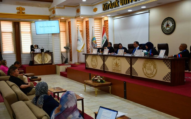 رئيس قسم الأدلة الجنائية يترأس لجنة مناقشة رسالة ماجستير بمشاركة تدريسية من قسم علوم الحياة