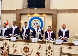 A faculty member from the College of Physical Education and Sports Sciences is participating as a member of a doctoral dissertation discussion committee at Tikrit University.