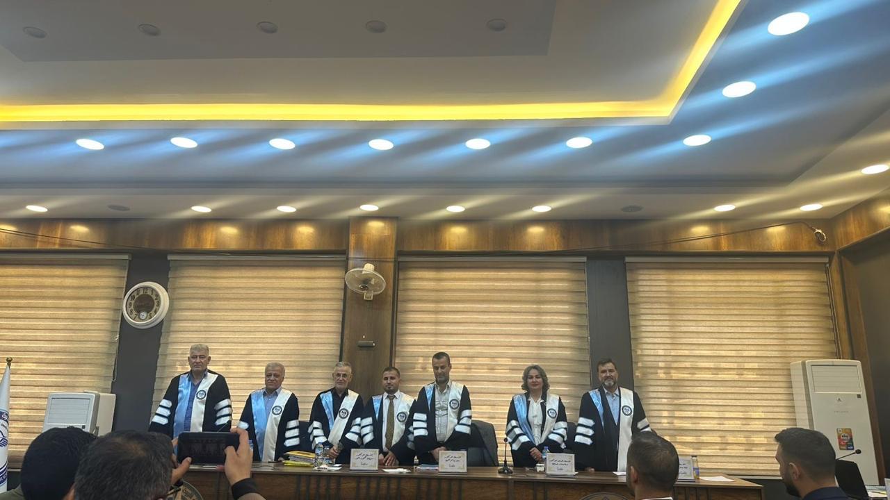 A faculty member at the College of Physical Education and Sports Sciences is participating as a member of a doctoral dissertation committee at the University of Mosul.