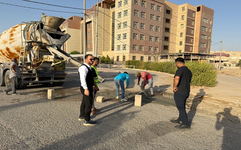 جامعة كركوك تطلق حملة تطوعية لصيانة وترميم شوارعها ضمن أهداف التنمية المستدامة