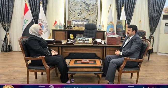 عميد كلية الطب البيطري تستقبل مدير المستشفى البيطري التعليمي في محافظة كركوك 