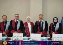 مشاركة تدريسية في عضوية لجنة مناقشة رسالة ماجستير في الجامعة التقنية الشمالية 