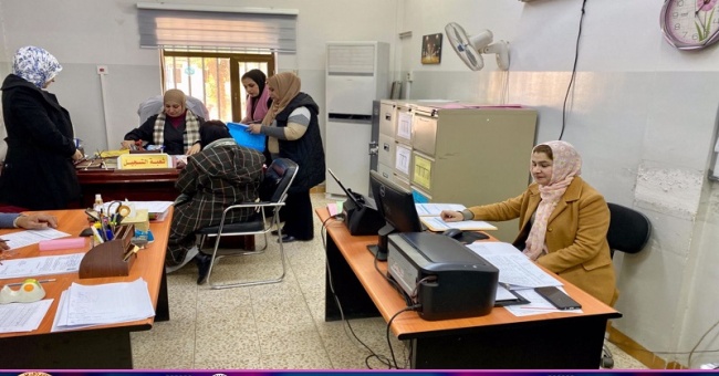 زيارة لجنة تقييم أداء قسم التسجيل وشؤون الطلبة الى كلية الطب البيطري 