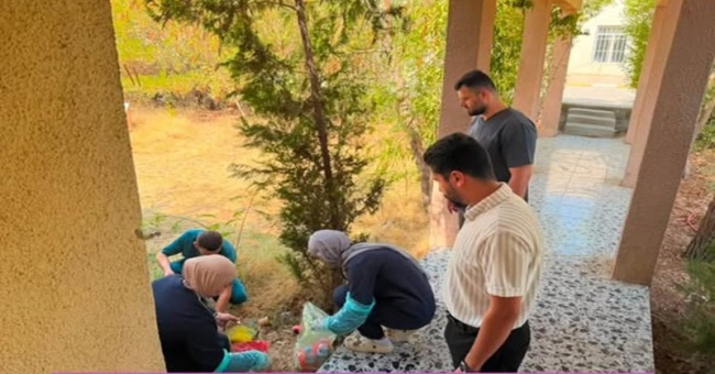 طلبة الطب البيطري يجرون حملة تطوعية لتنظيف المستشفى البيطري التعليمي 