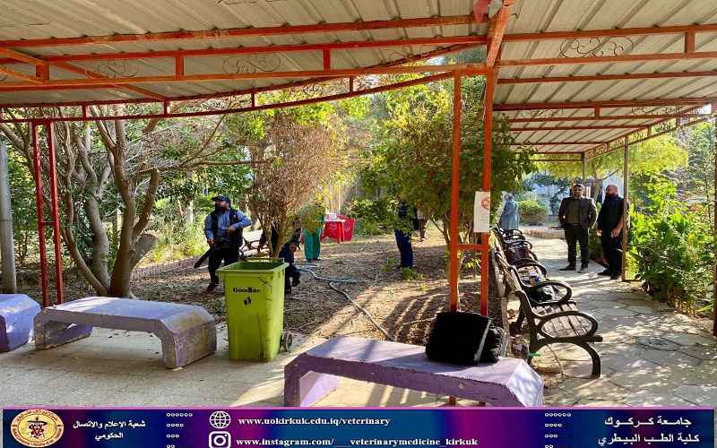 الطب البيطري تنظم حملة تهذيب وادامة للحدائق 