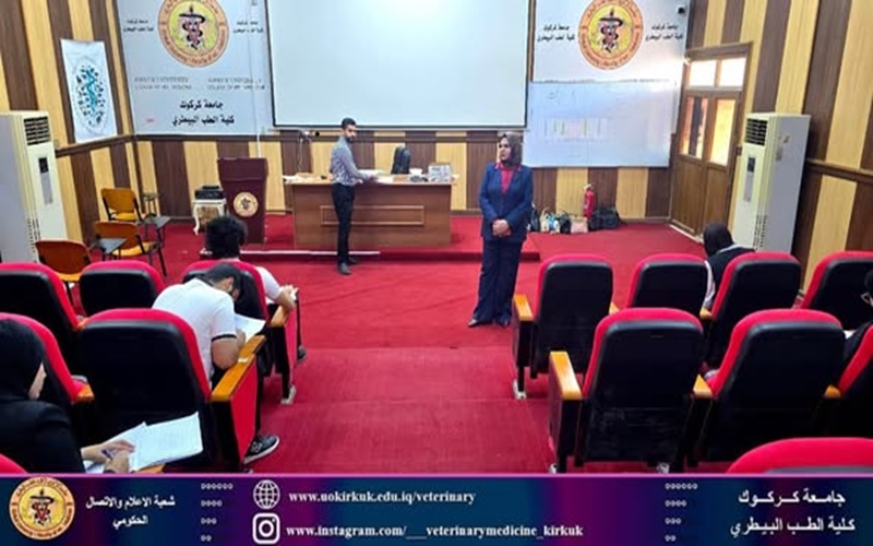 عميد الكلية تتفقد الطلبة في يومهم الاخير لإداء الامتحانات 